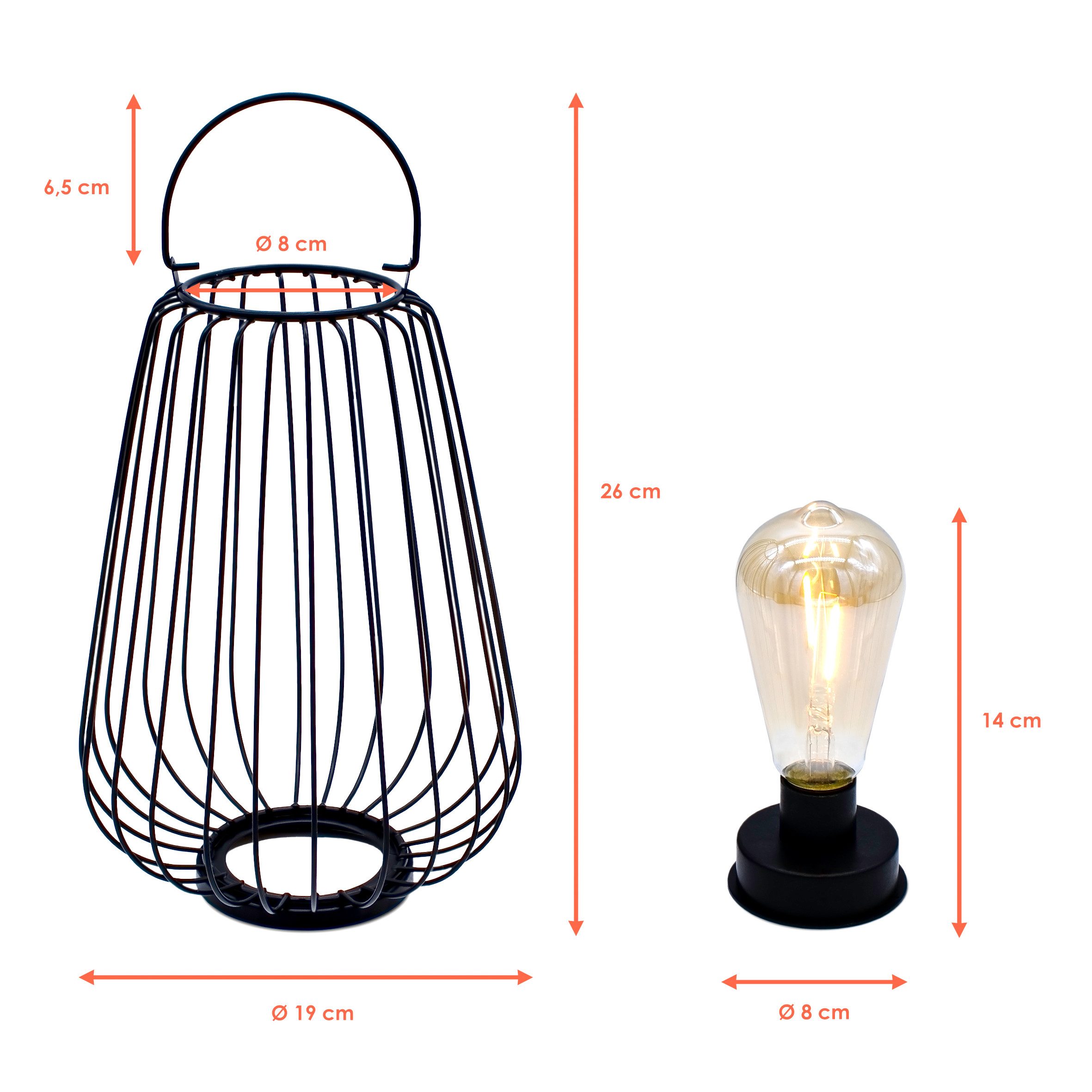 Spetebo LED Laterne Metall Laterne schwarz günstig online kaufen
