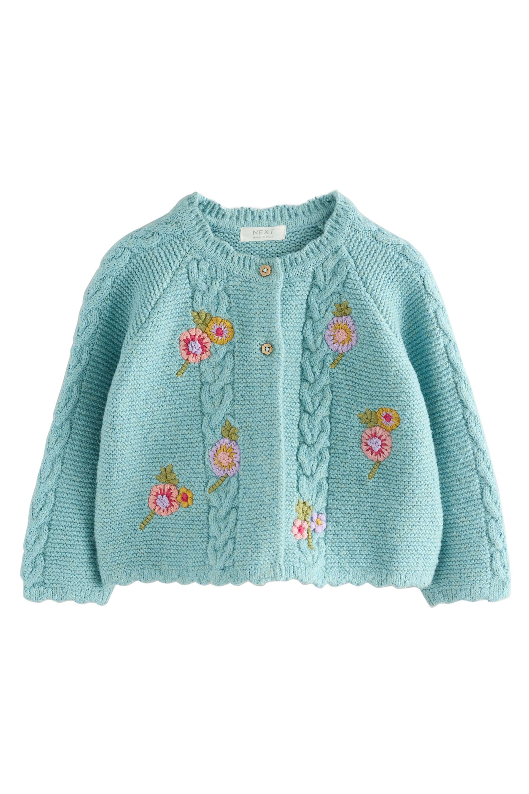Next Strickjacke Verzierte Strickjacke mit Blumen-Print günstig online kaufen