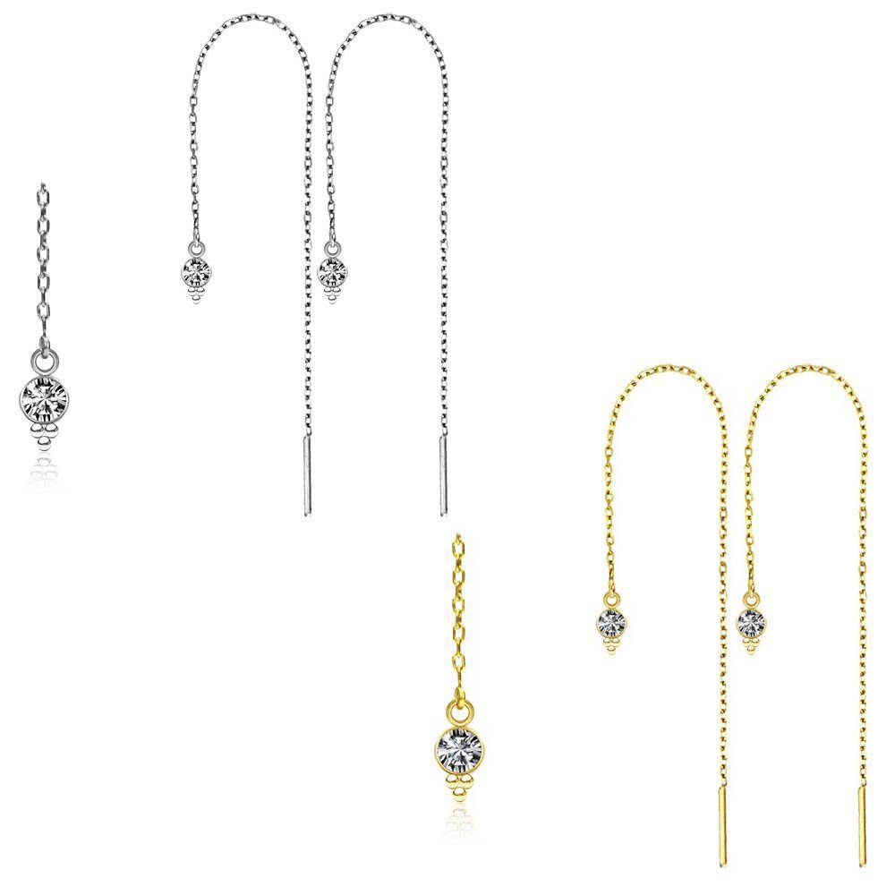 viva-adorno Paar Ohrhänger Durchzieher Ohrringe Kettenohrringe Ketten Kette günstig online kaufen