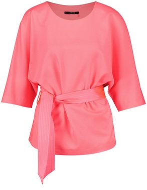 Taifun Klassische Bluse Fließende Bluse mit Fledermausärmeln und Bindegürtel