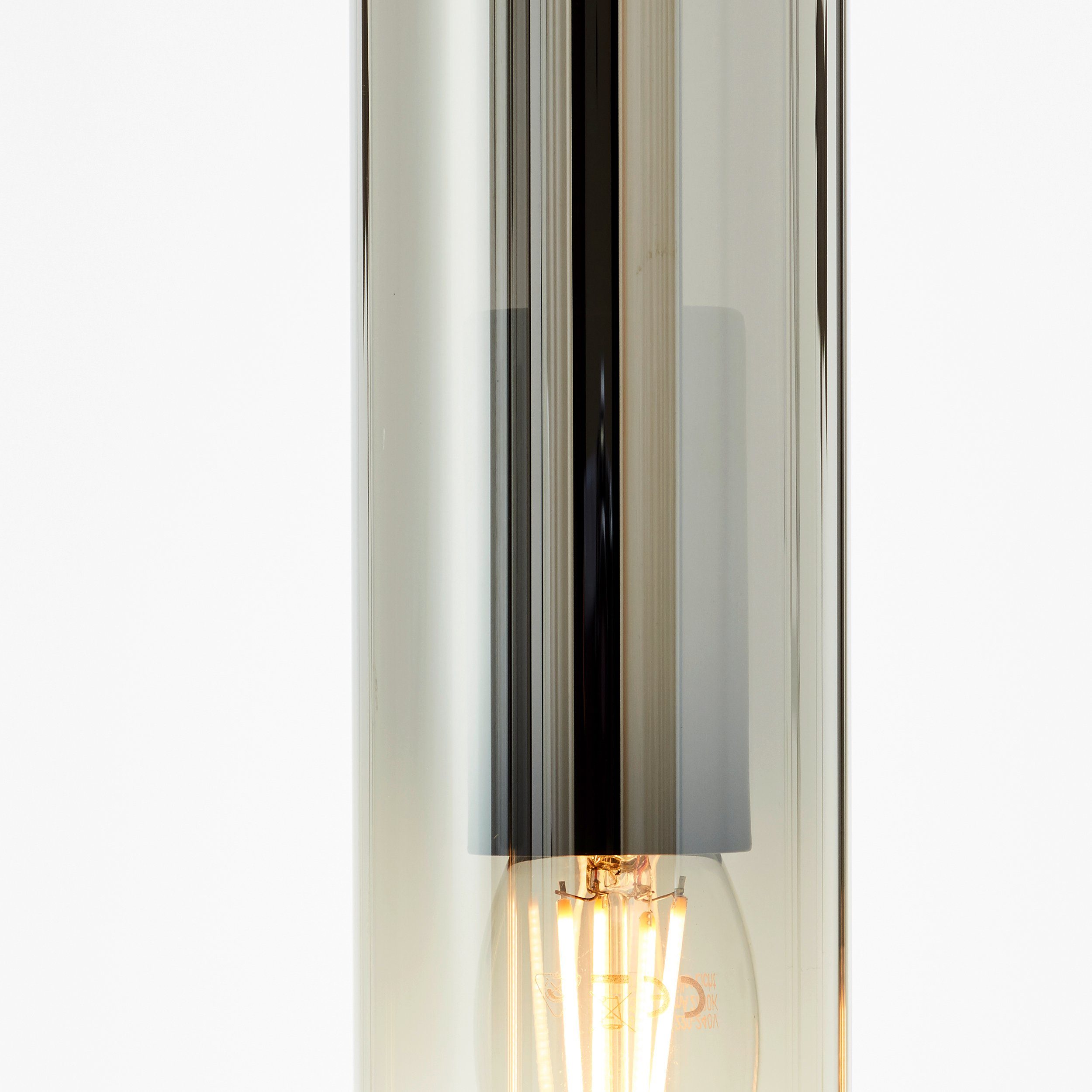 199 Leuchtmittel, Pendelleuchte, mit schwarz 5 x cm Rauchglas, Breite, Lightbox ohne cm 95 Höhe, Hängelampe E14,
