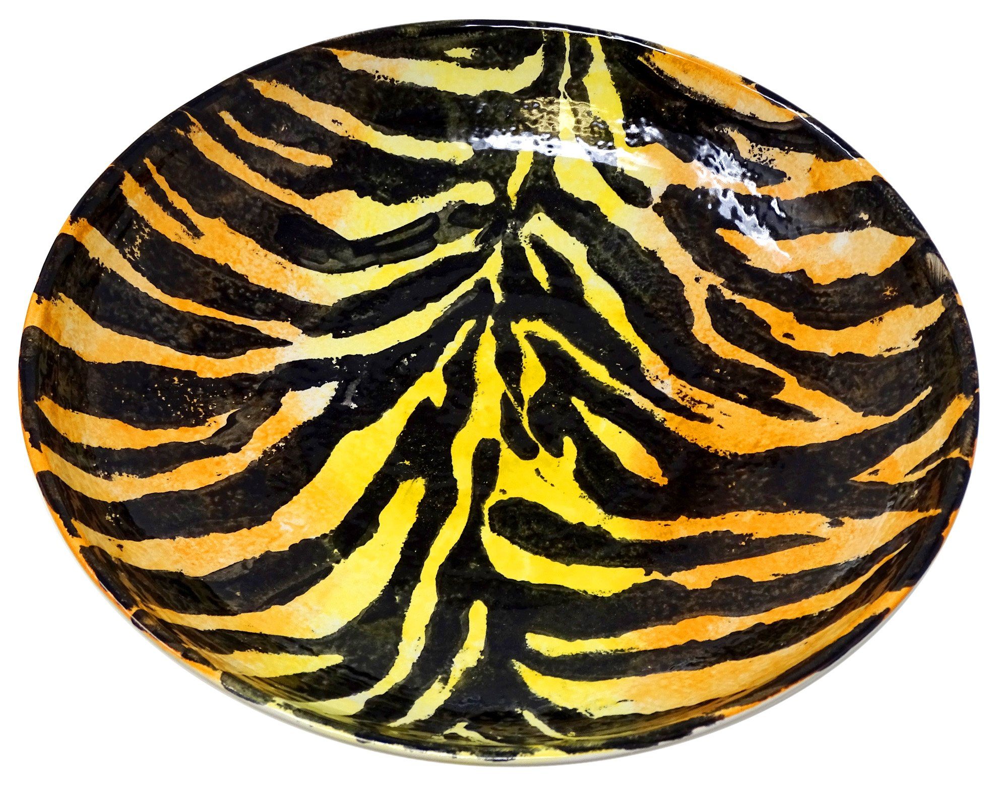 Lashuma Servierteller Tiger, Keramik, Tiefer Pastateller, Servierschüssel rund Ø 24 cm