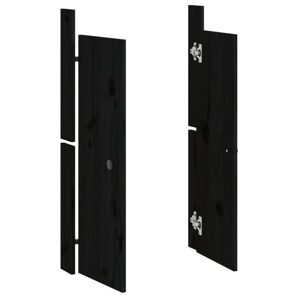 (1 St) Türen Outdoor-Küche Kiefer cm vidaXL Schwarz für 50x9x82 Schranktür Massivholz