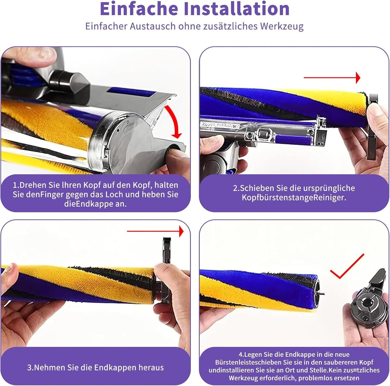 FELIXLEO Filtermatte V12 Filter für Dyson,Mit Ersatzbürste und Ersatzfilter, (3-St) – Bild 4 von 5