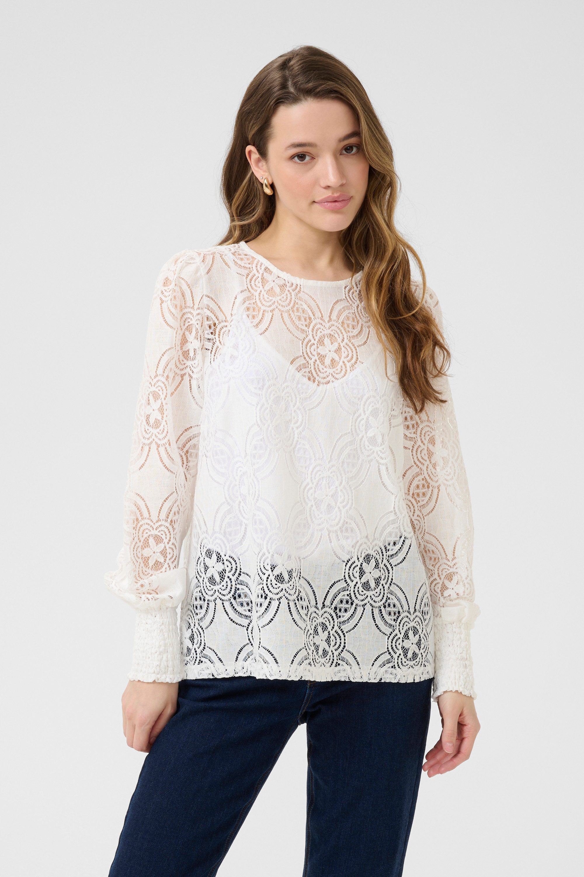 KAFFE Langarmbluse Langarm-Bluse KAraula