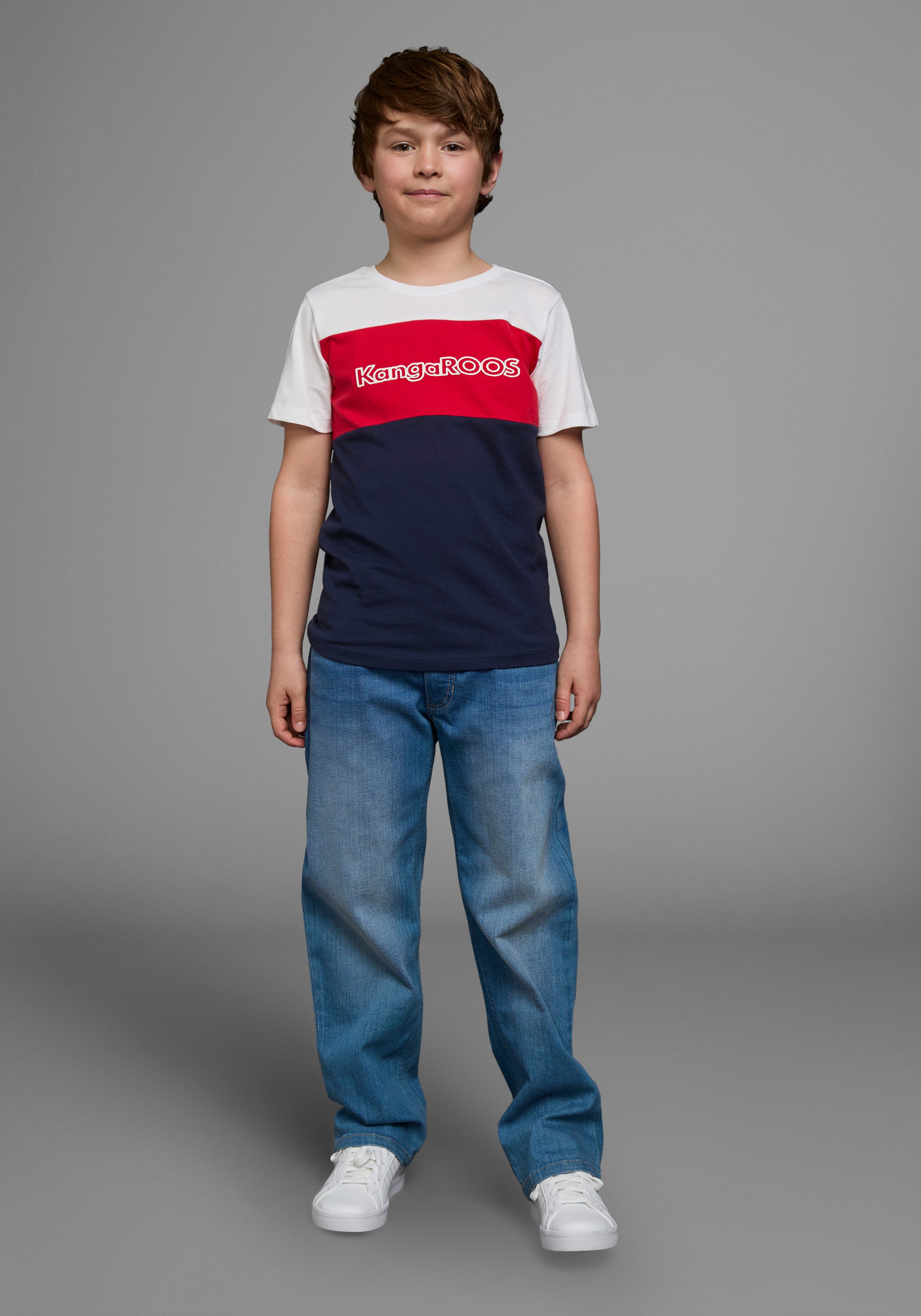 KangaROOS T-Shirt in Colorblockdesign Kurzarm, Basic-Passform, bedruckt und mehrfarbig – Bild 4 von 5