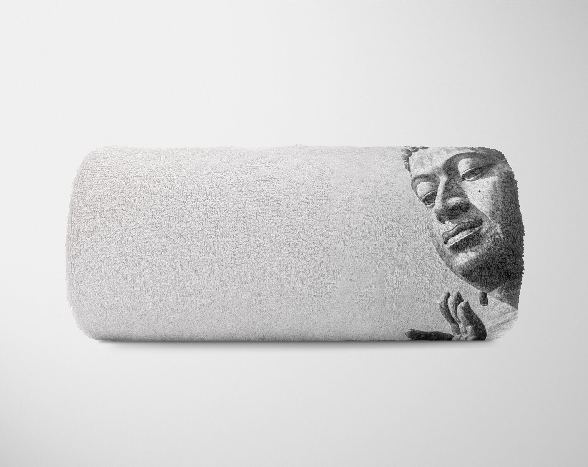 Art Baumwolle-Polyester-Mix mit Buddhismus, Handtücher Strandhandtuch Saunatuch Kuscheldecke Buddha (1-St), Handtuch Handtuch Sinus Fotomotiv