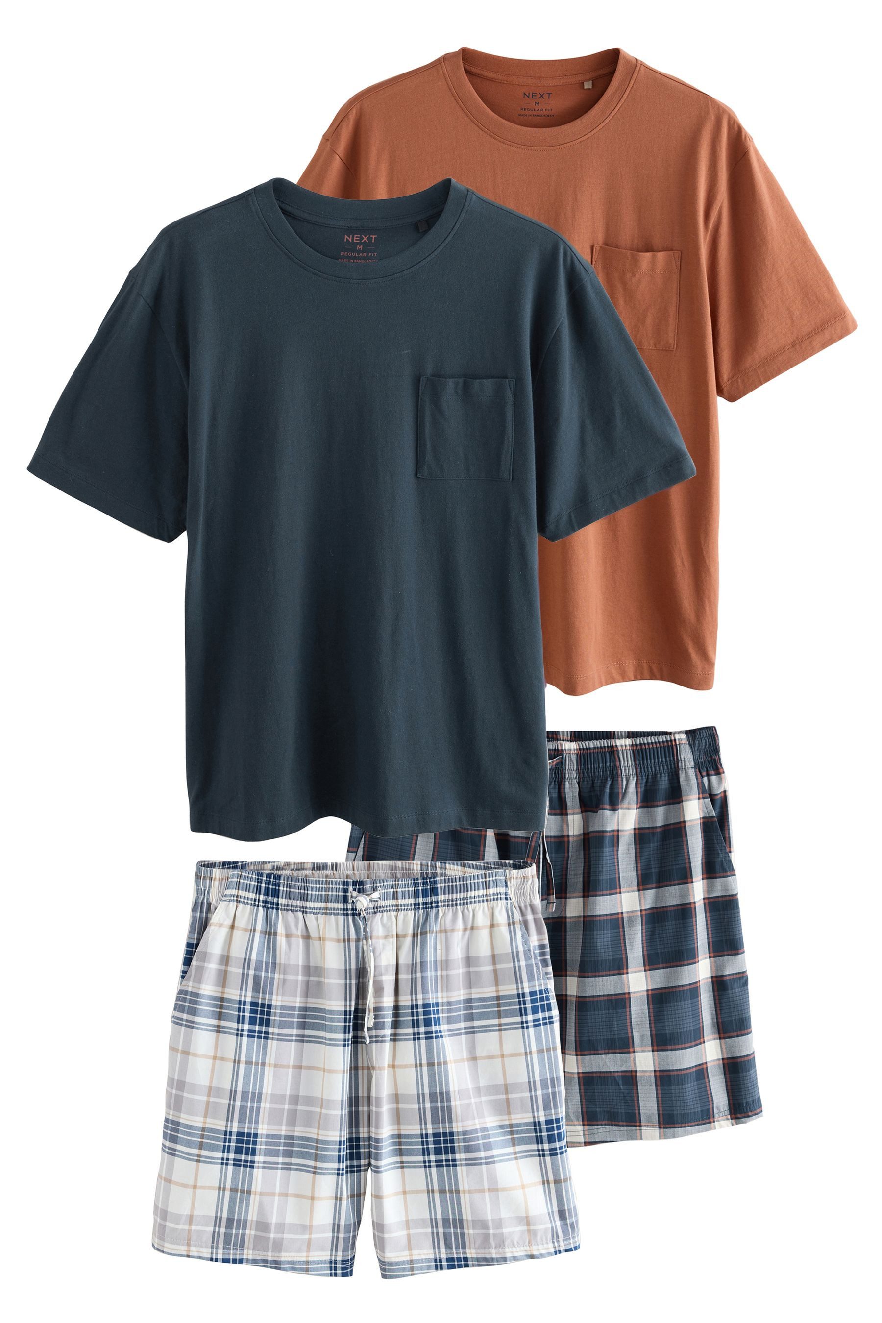 Next Pyjama Kurzer Schlafanzug aus Baumwollgewebe, günstig online kaufen