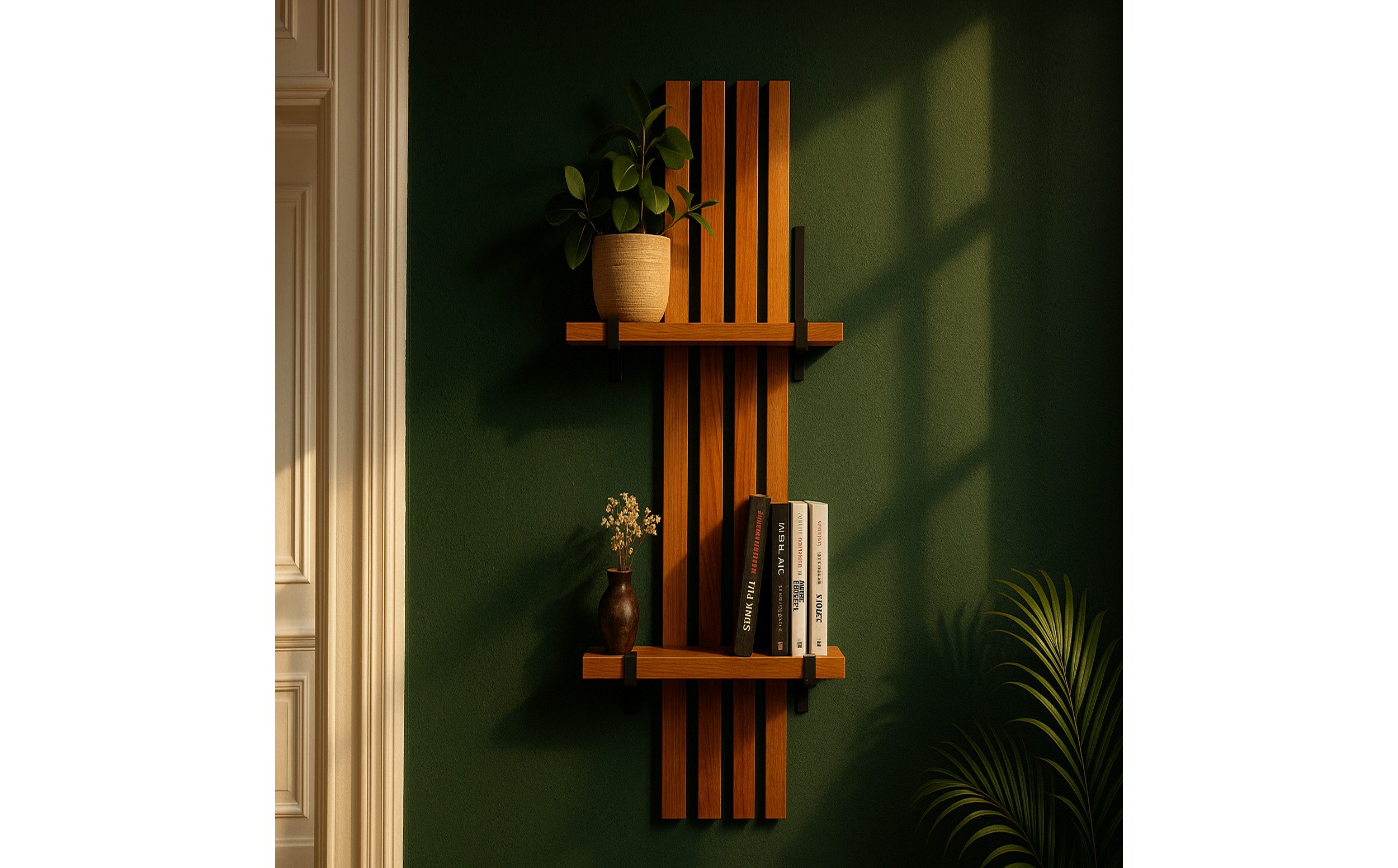 Living Oak Wandregal Eiche No.04 - Leistenregal aus Massivholz