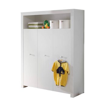 Lomadox Kleiderschrank OLBIA-19 Kinderzimmer Schrank in Weiß, 130x186x54 cm