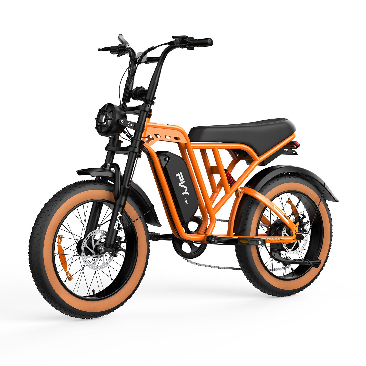 Vankel E-Bike Mountainbike Fat E-Bikes E-Fahrrad Damen u. Herren 960 WH Pedelec Max.120 km E-MBT, Kettenschaltung, Heckmotor, 960 Wh, (Beleuchtungsset mit Batterieladegerät, Batterieschlüssel, Werkzeug), 20×4.0 All-Terrain Elektrofahrrad mit Shimano 7-Gang