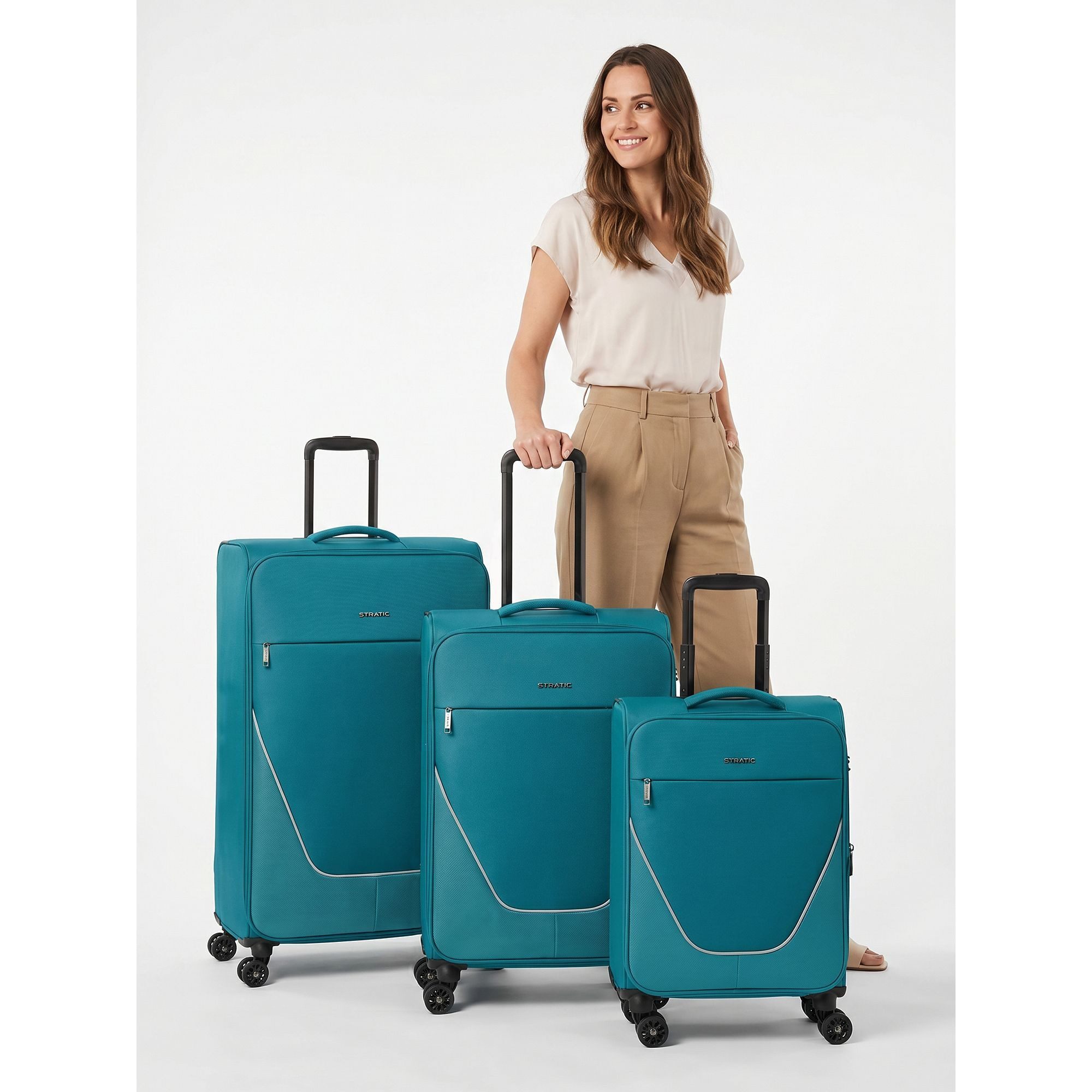 Stratic Trolleyset taska, 4 Rollen, (3-teilig, 3 tlg), Polyester