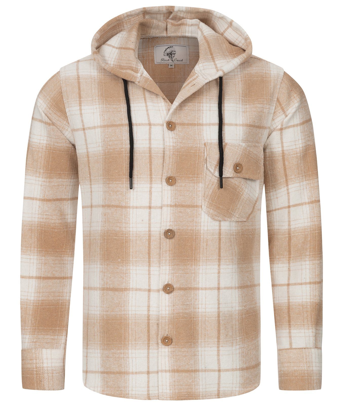 Rock Creek Flanellhemd Herren Hemd Flanellhemd mit Kapuze H-326 günstig online kaufen