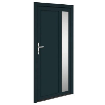 vidaXL Haustür Hauseingangstür Haustür Anthrazit 108x208 cm PVC Glas-Element Linkshän