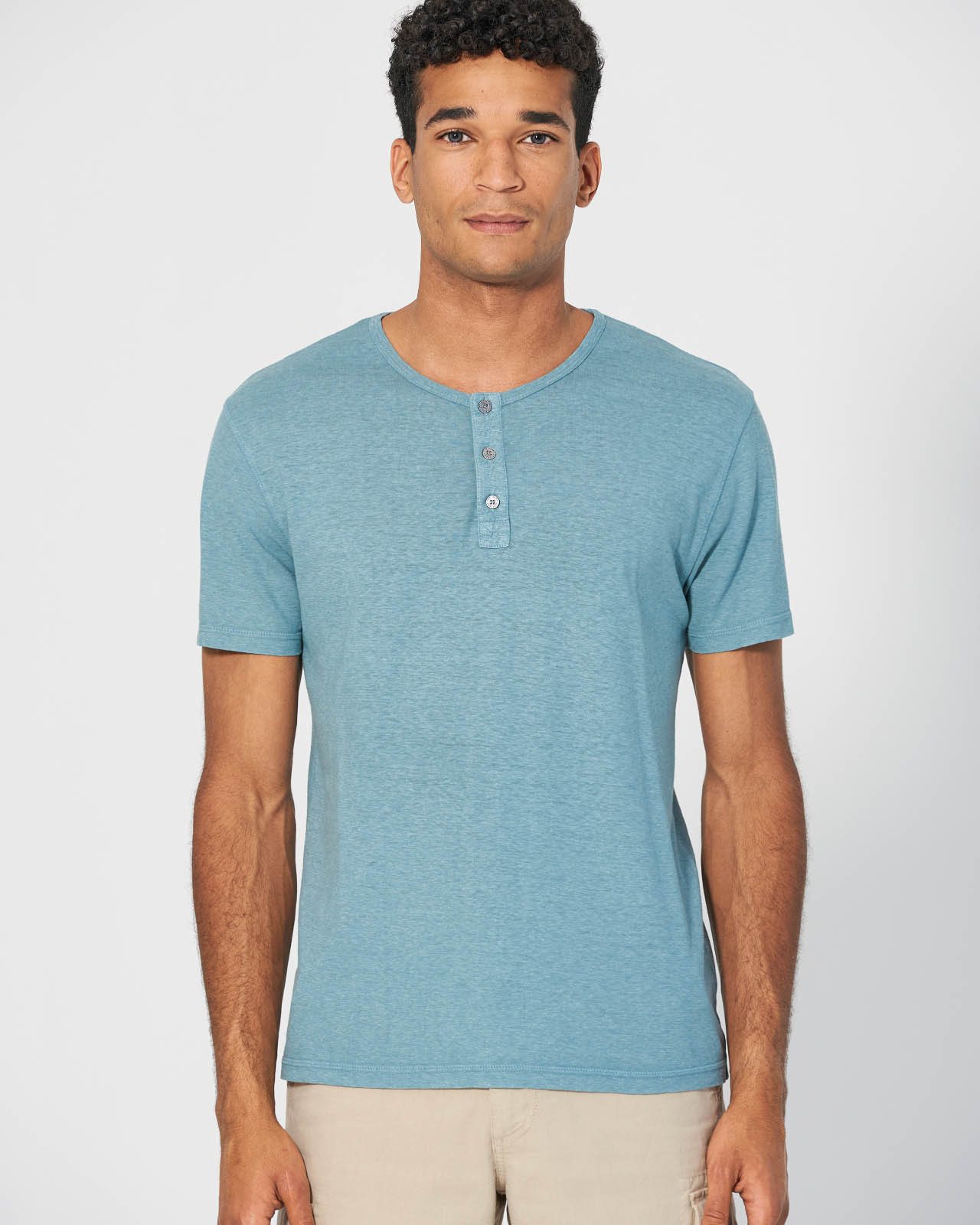 HempAge T-Shirt Solides Henley T-Shirt Hanf/Biobaumwolle Normal Fit