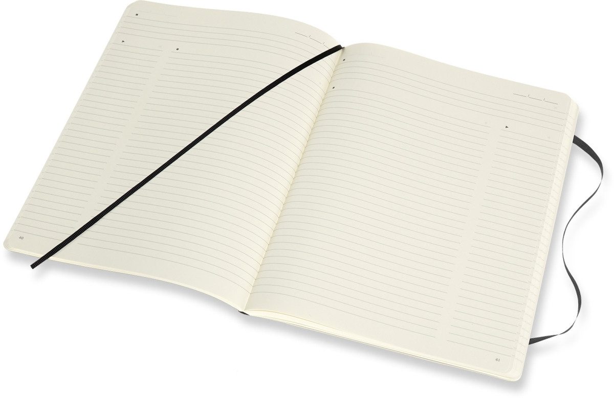 Notizbuch Professionelles Notizbuch XL 19x25cm Softcover 96 Blatt schwarz