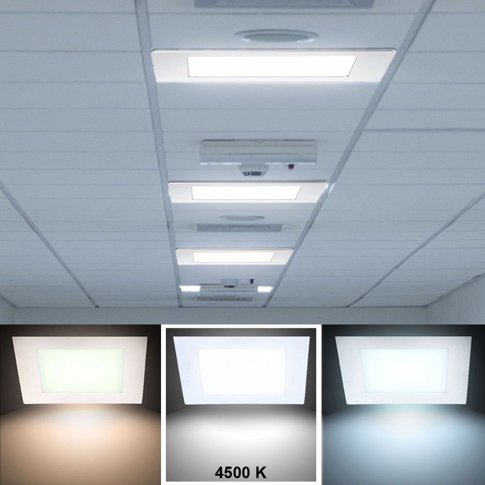 V-TAC LED Panel, LED-Leuchtmittel fest verbaut, Neutralweiß, LED 24 Watt Decken Einbau Strahler Esszimmer Küchen Panel Lampe ALU