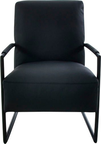 K+W Komfort & Wohnen Cocktailsessel, mit bezogenen Armlehnen, Gestell in Metall schwarz Struktur