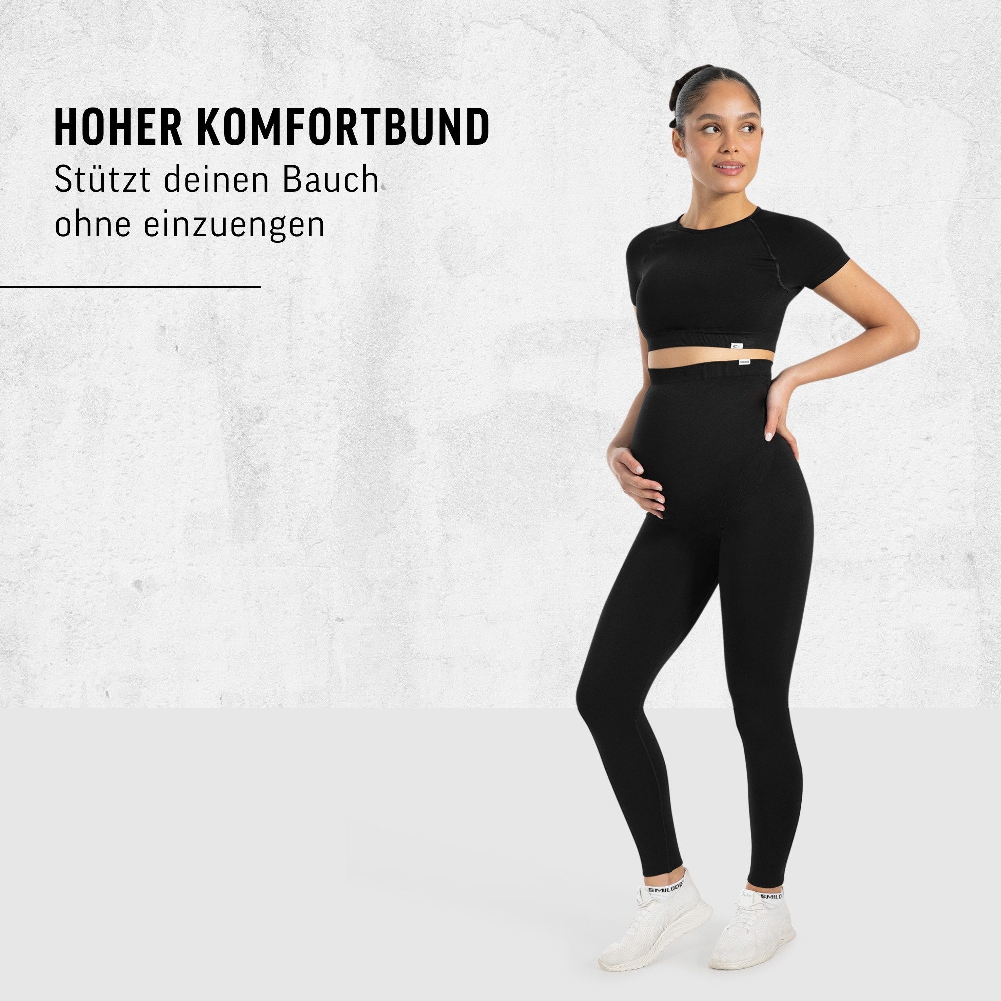 Smilodox Leggings Lorraine, Schwangerschaftsleggings Seamless mit extra hohem Bund Seamless, extra hoher Bund, elastisch & dehnbar