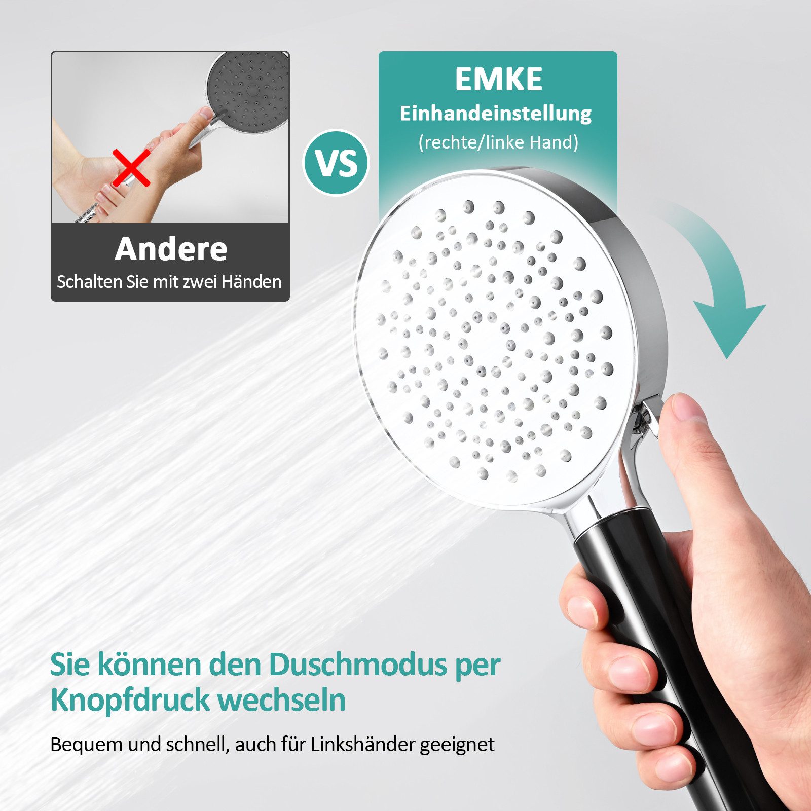 EMKE Handbrause Handbrause set mit 6 günstig online kaufen