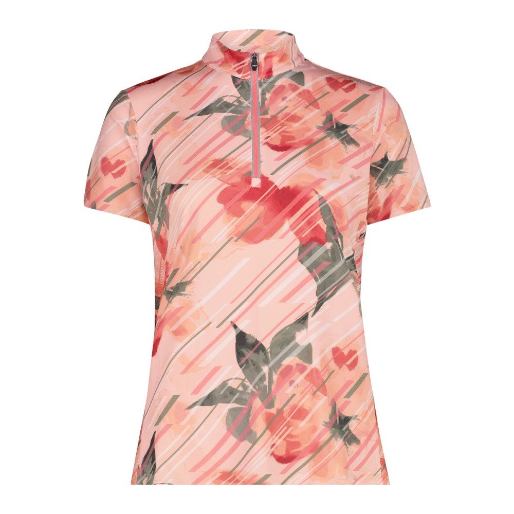 CMP T-Shirt CMP Radshirt für Damen mit durchgehendem Reißverschluss und Blumenprin