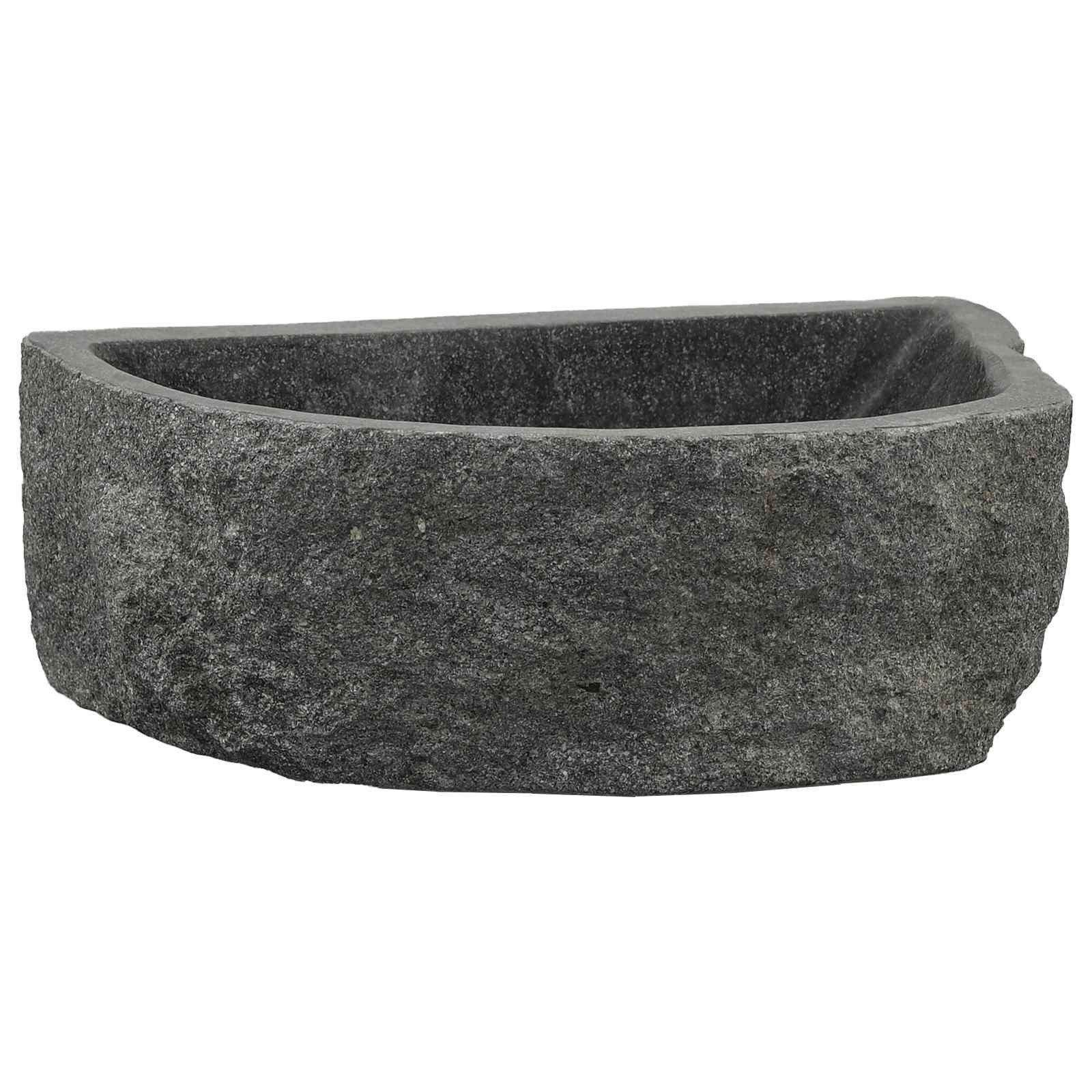 vidaXL Waschbecken Wandmontiertes Waschbecken Grau 45 x 35 x 15 cm Flussstein (1-St)