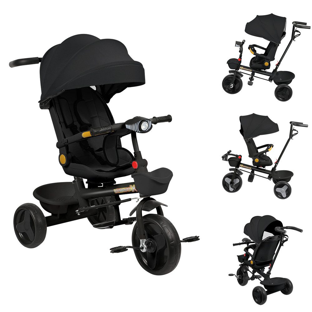 JEOBEST Dreirad Kinderdreirad mit Schubstange Baby Kinderwagen, Drehbarer S günstig online kaufen