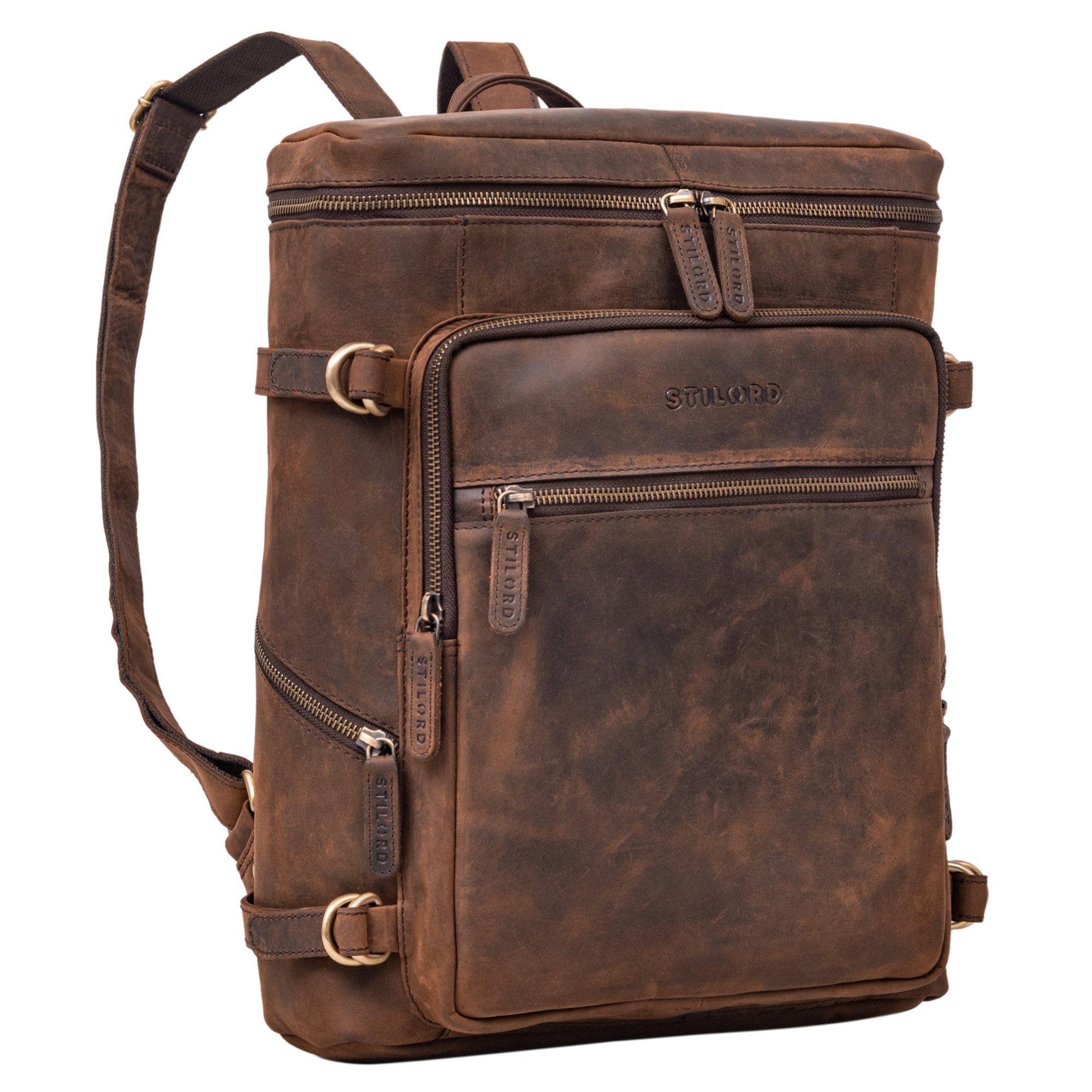 STILORD Notebookrucksack "Alvar" Businessrucksack Laptop-Fach 15.6 Zoll Herren Damen Echtleder