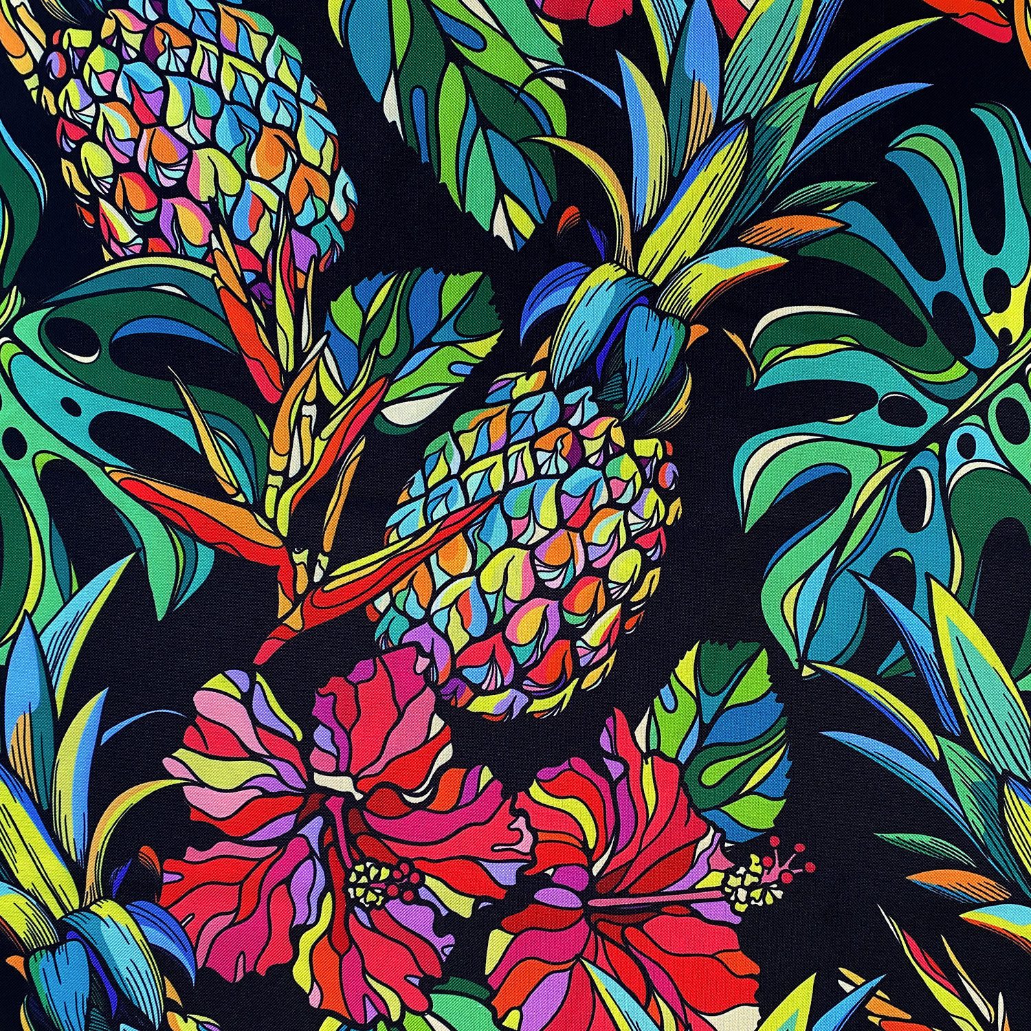 novely® Stoff OXFORD 210D D213 Tropical Art Night Printstoff Outdoor, Wasserabweisend, Outdoor, Meterware, 1lfm