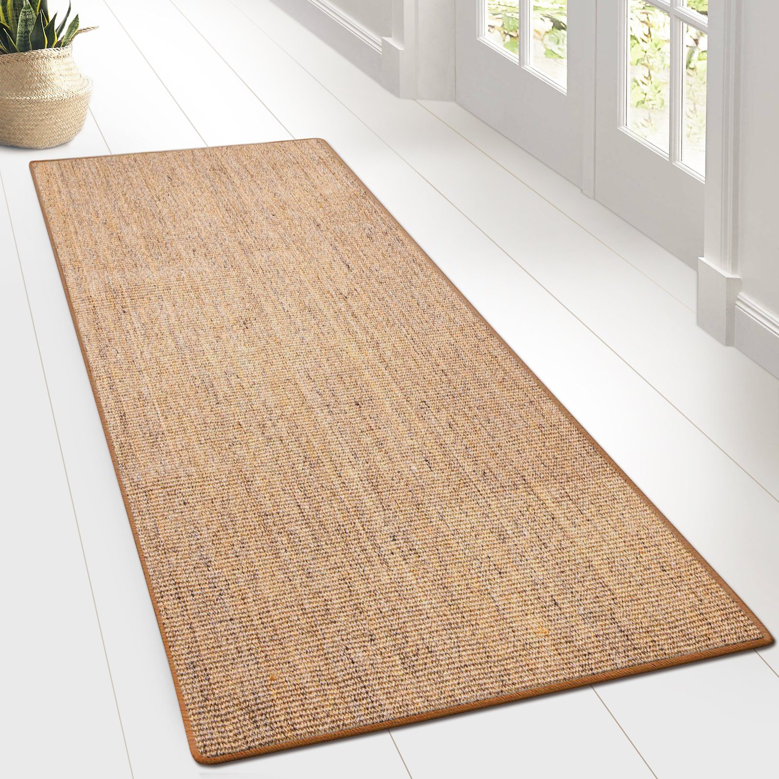 Floordirekt Sisalteppich Sisalteppich Sylt – Naturfaser Teppich mit Latexrücken, antistatisch, rechteckig, Höhe: 8 mm, verschiedene Größen & Farben mit Ausfransschutz, für Fußbodenheizungen