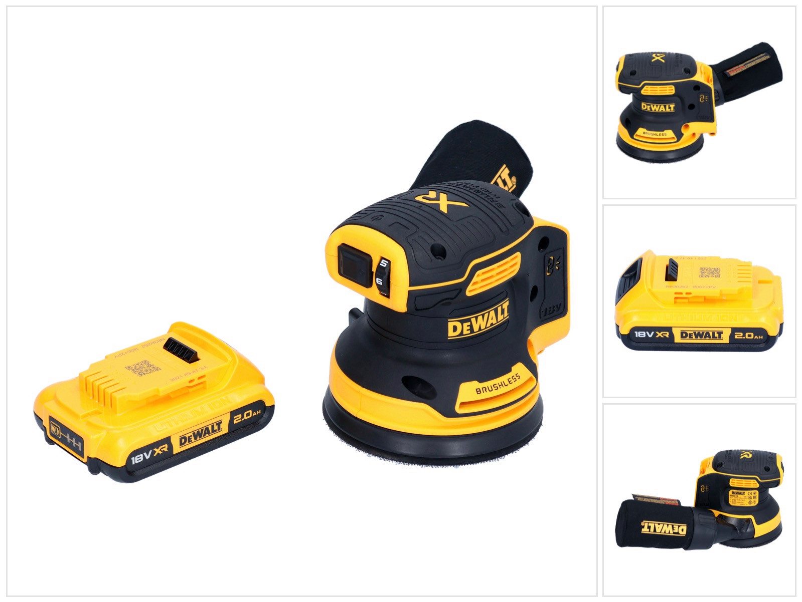 DeWalt Akku-Exzenterschleifer DCW 210 N Akku Орбитальная шлифовальная машина 18 V 125 mm Brushless + 1x Akku 2,0