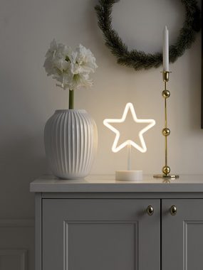 KONSTSMIDE LED Stern Weihnachtsstern, Schlauchsilhouette Stern, Weihnachtsdeko, LED fest integriert, Warmweiß, mit 6h Timer, 78 warm weiße Dioden