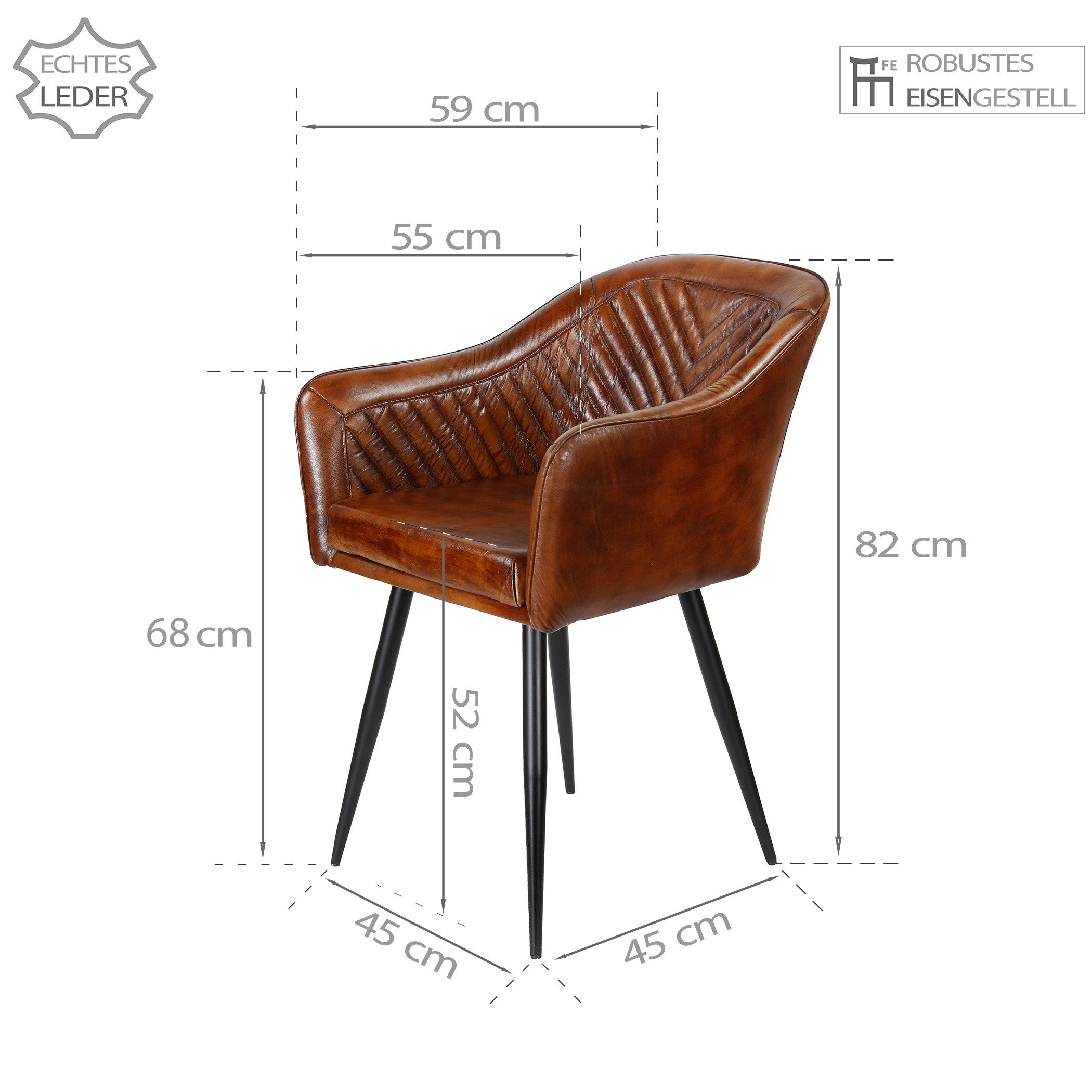 Casa Moro Armlehnstuhl Ledersessel Lederstuhl Braun günstig online kaufen