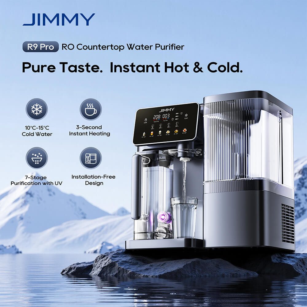 Jimmy Wasserfilter R9 Pro Intelligenter Arbeitsplatte Umkehrosmose-Wasserfilter, Sofort-Heiß- und Kaltwasser, 7-stufige Filtration