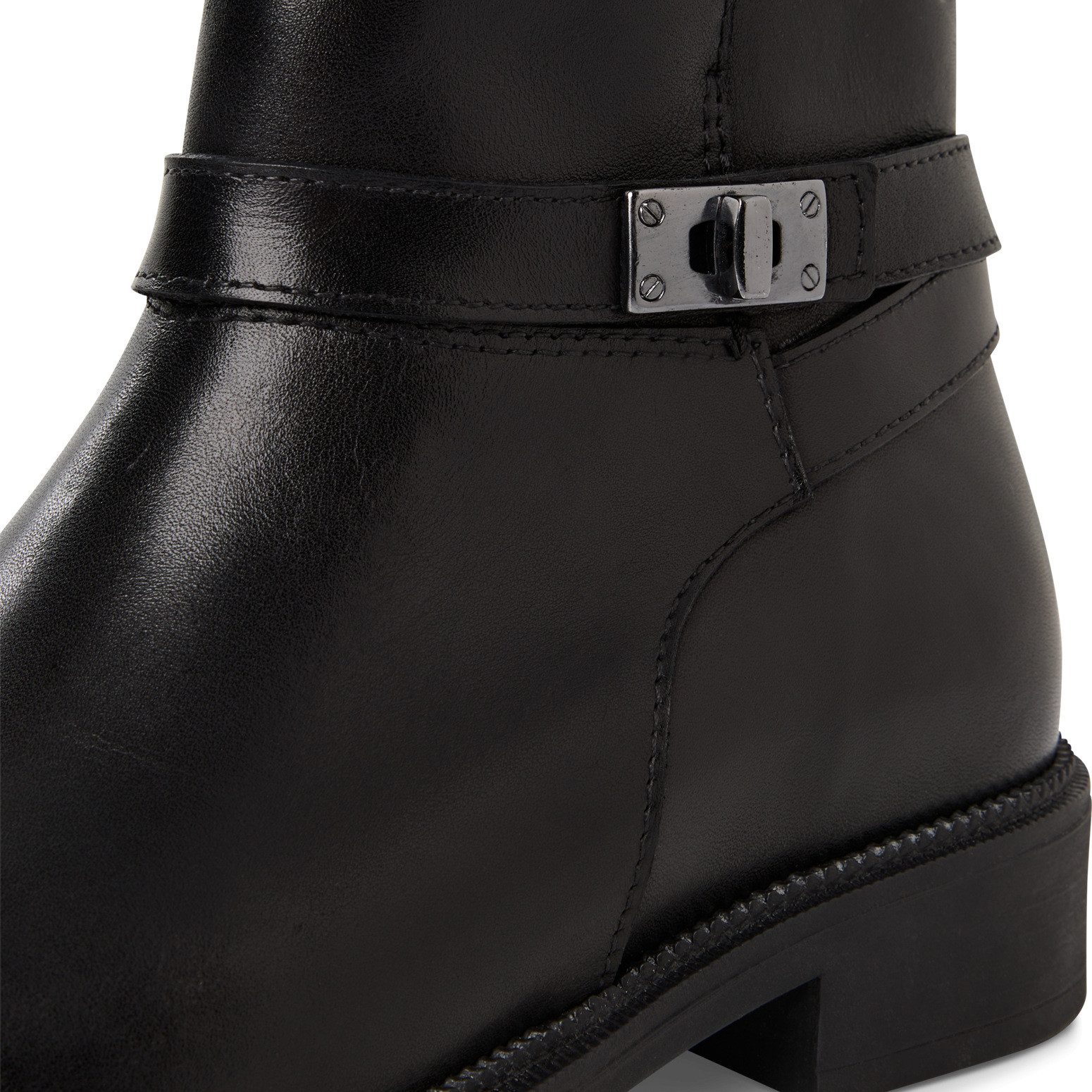 Tamaris Stiefelette, Blockabsatz, Businesschuh mit dezentem Zierriemen mit Applikation