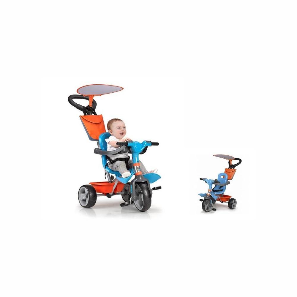 Feber® Dreirad Dreirad Schiebeauto mit Stange Sonnendach Buggy Feber Baby  Plus Blau Orange