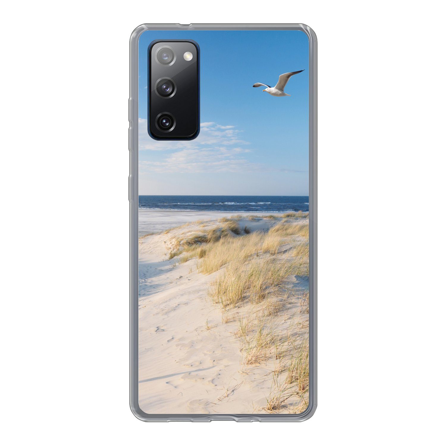 MuchoWow Handyhülle für Samsung Galaxy S20 FE Düne - Möwe - Strand - Meer - Sonne, Phone Case, Silikon, Schutzhülle Dünn