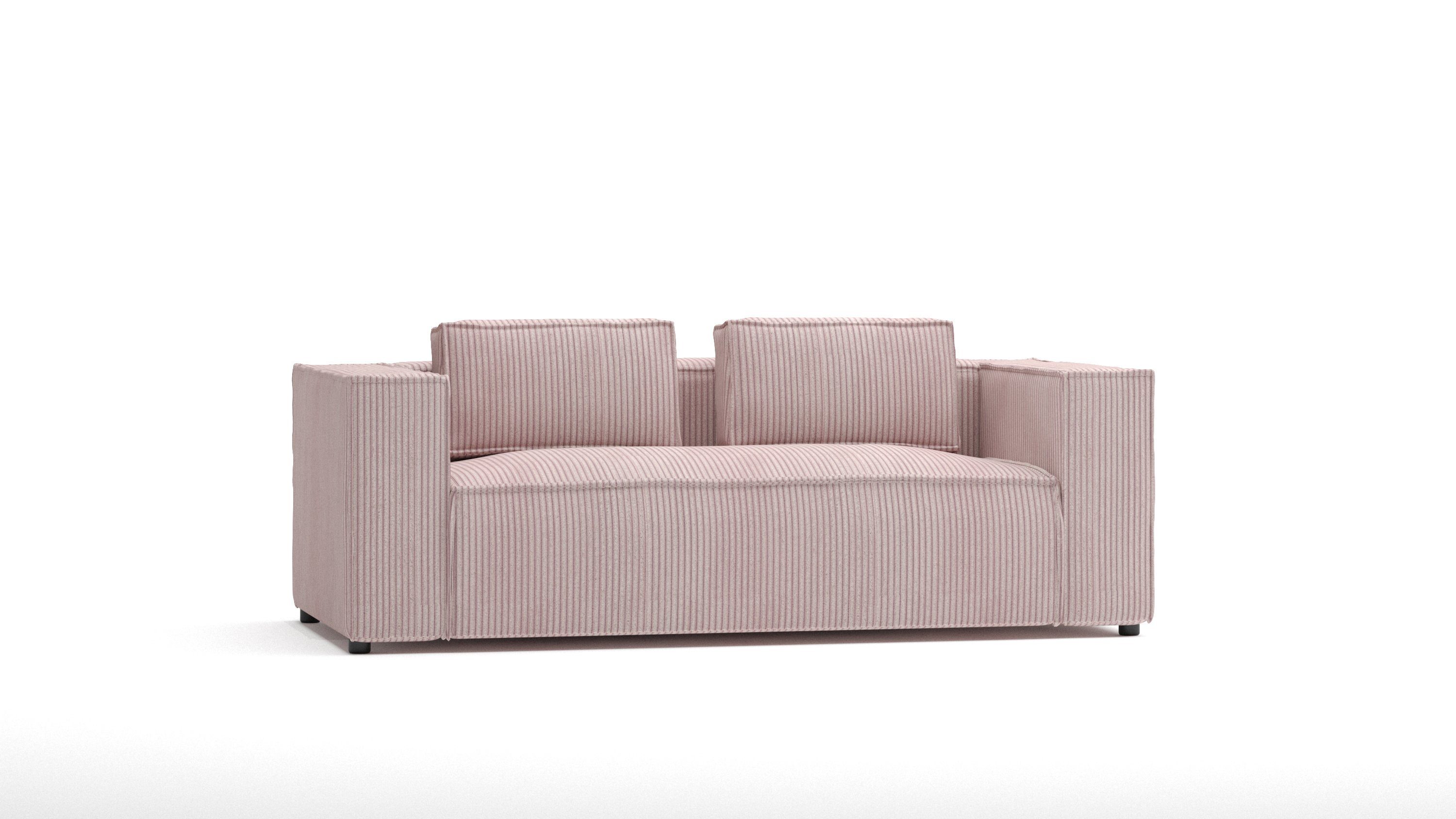 1 Wellenfederung Teile, Möbel Puderrosa S-Style Renne, Cord Sofa 2-Sitzer mit