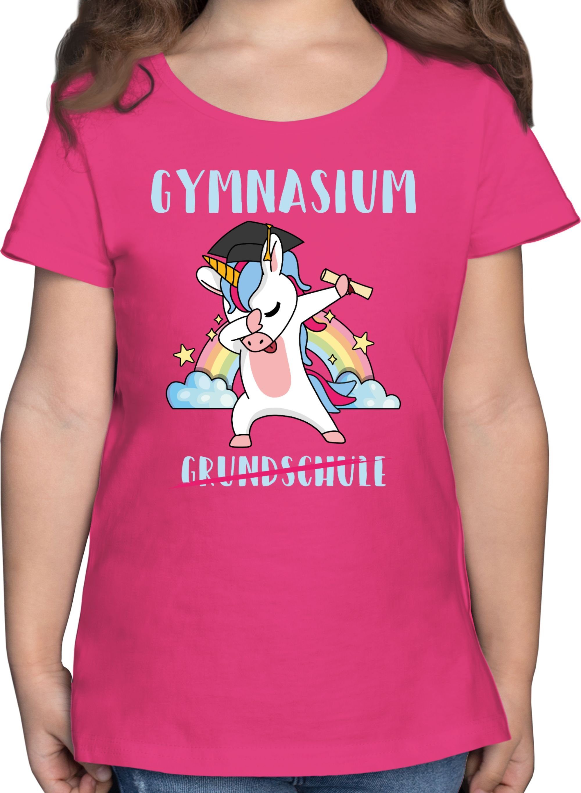 Gymnasium T-Shirt Fuchsia Einschulung Shirtracer 2 Grundschule Mädchen Einhorn