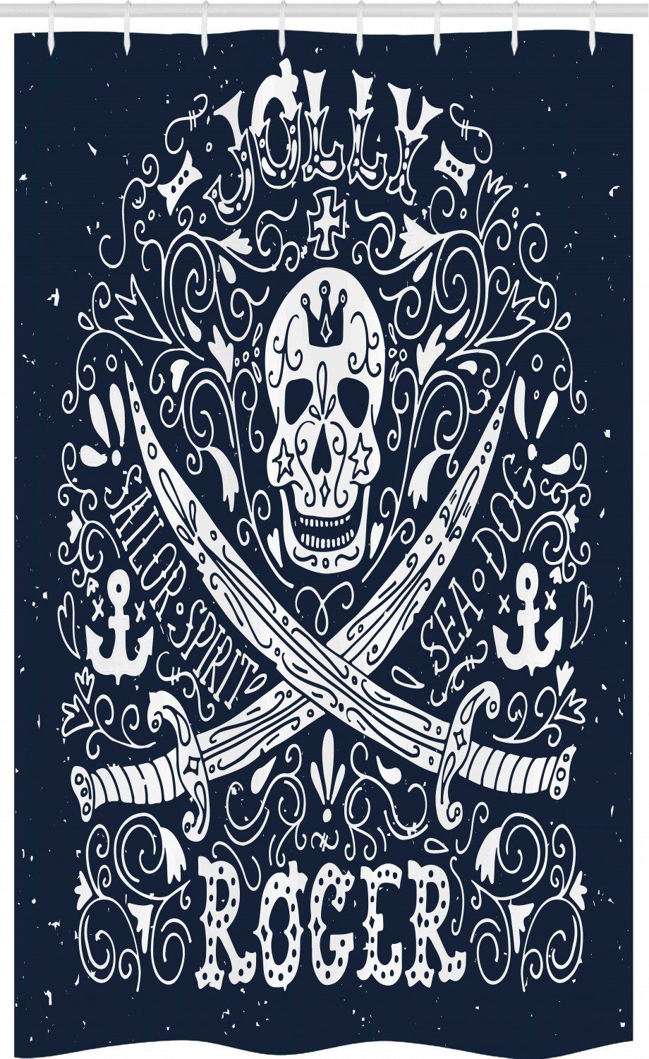 Abakuhaus Duschvorhang »Badezimmer Deko Set aus Stoff mit Haken« Breite