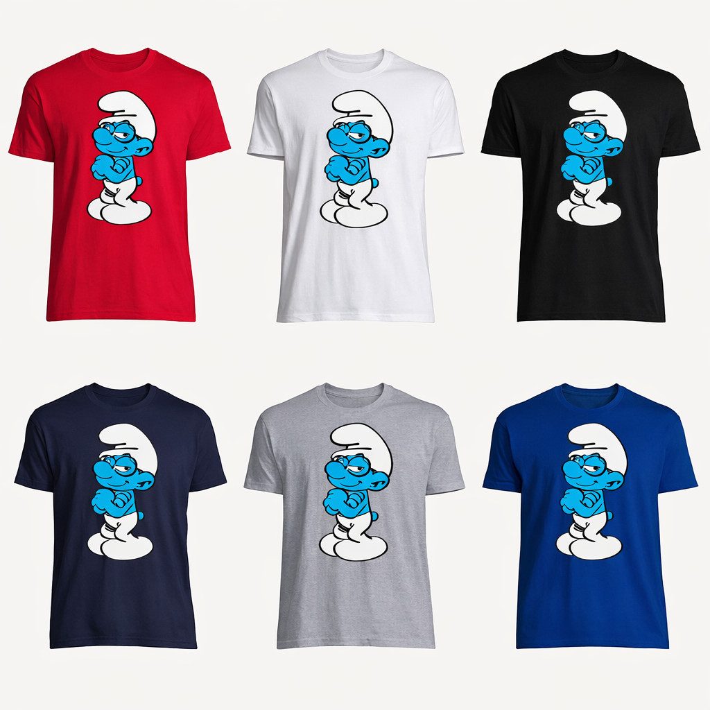 Blondie & Brownie T-Shirt Herren Schlaubi Schlumpf Schlümpfe Schlumpfine