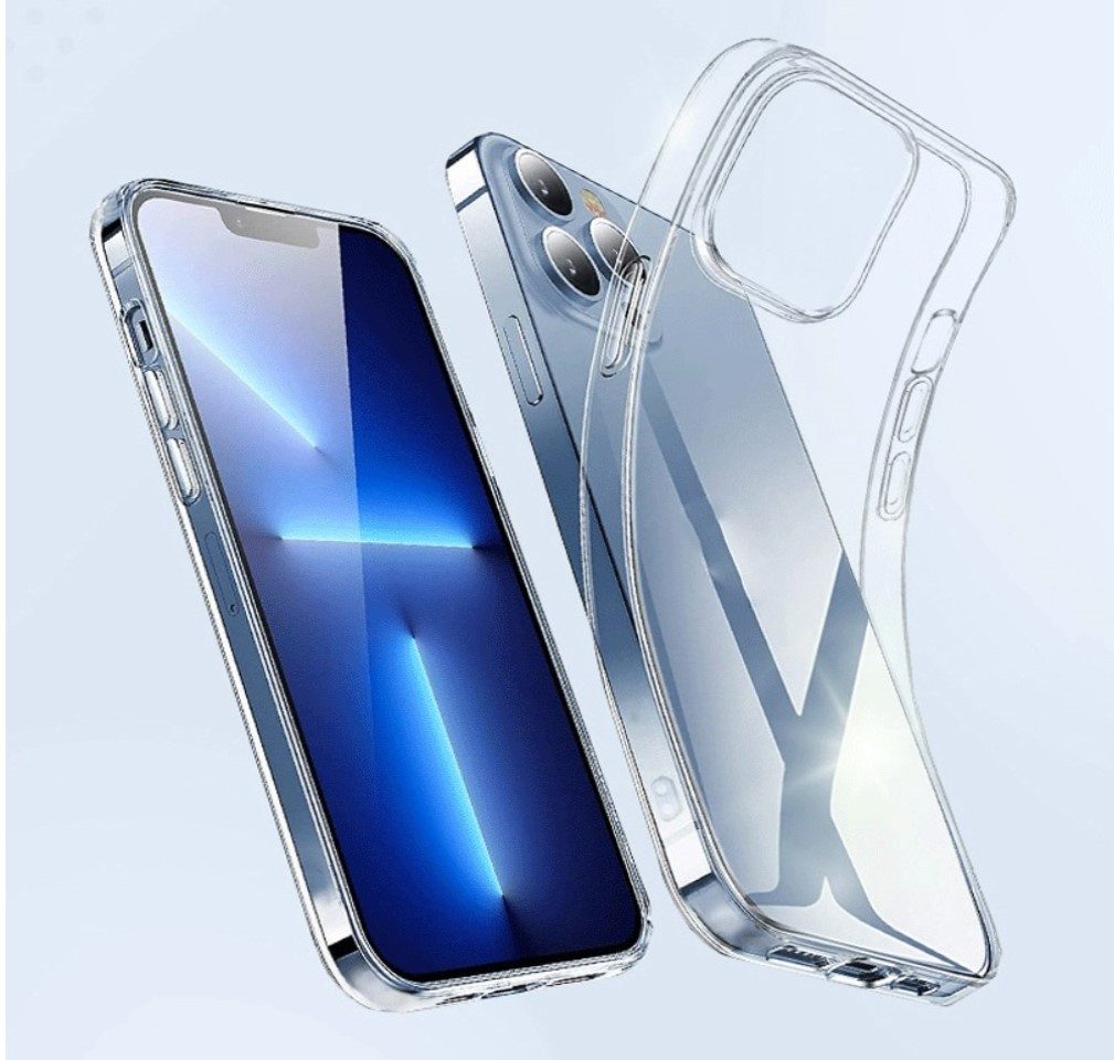 OLi Smartphone-Hülle Transparente Silikon Hülle mit 3X Schutzglas für IPhone 16 Pro Max 6,9 Zoll, 6,9 Zoll, Hülle Case Stoßfeste