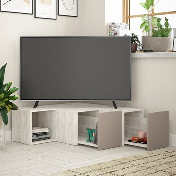 Decortie Compact TV-Ständer, (bis 50,00 Zoll, Moderner TV-Ständer TV-Element Mit Wandregal, 90,6 x 94,2 x 31,4 cm)