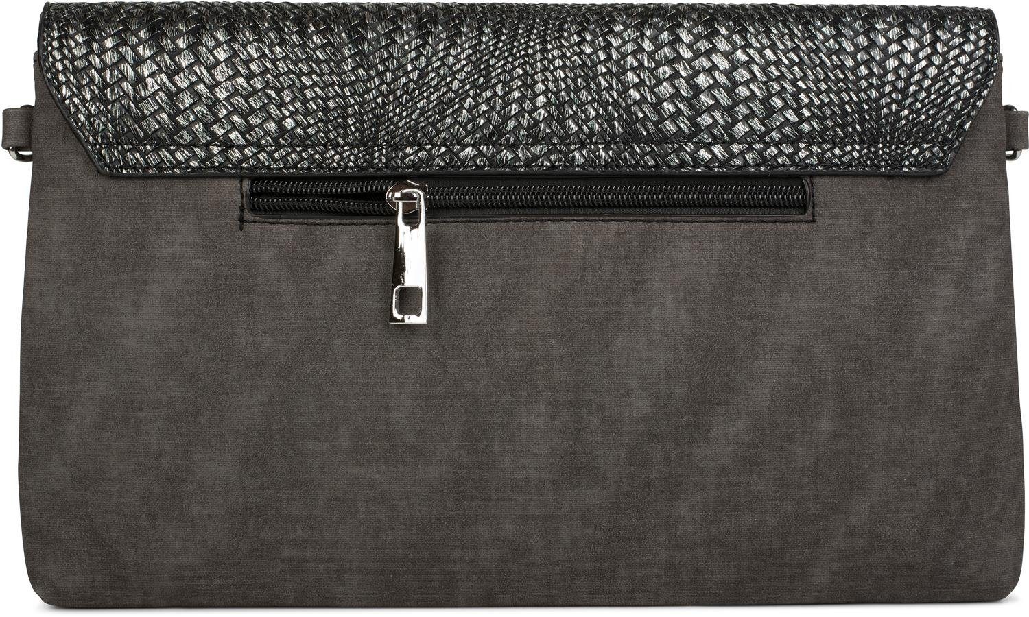 Envelope Clutch Flecht (1-tlg), in styleBREAKER Optik Schwarz Clutch