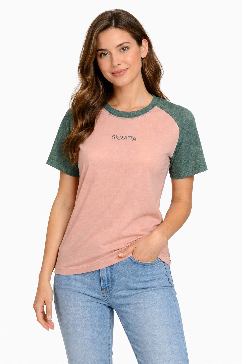 Skratta T-Shirt Fahrradtrikot Lockeres T-Shirt Hanf Damen Casual Fit