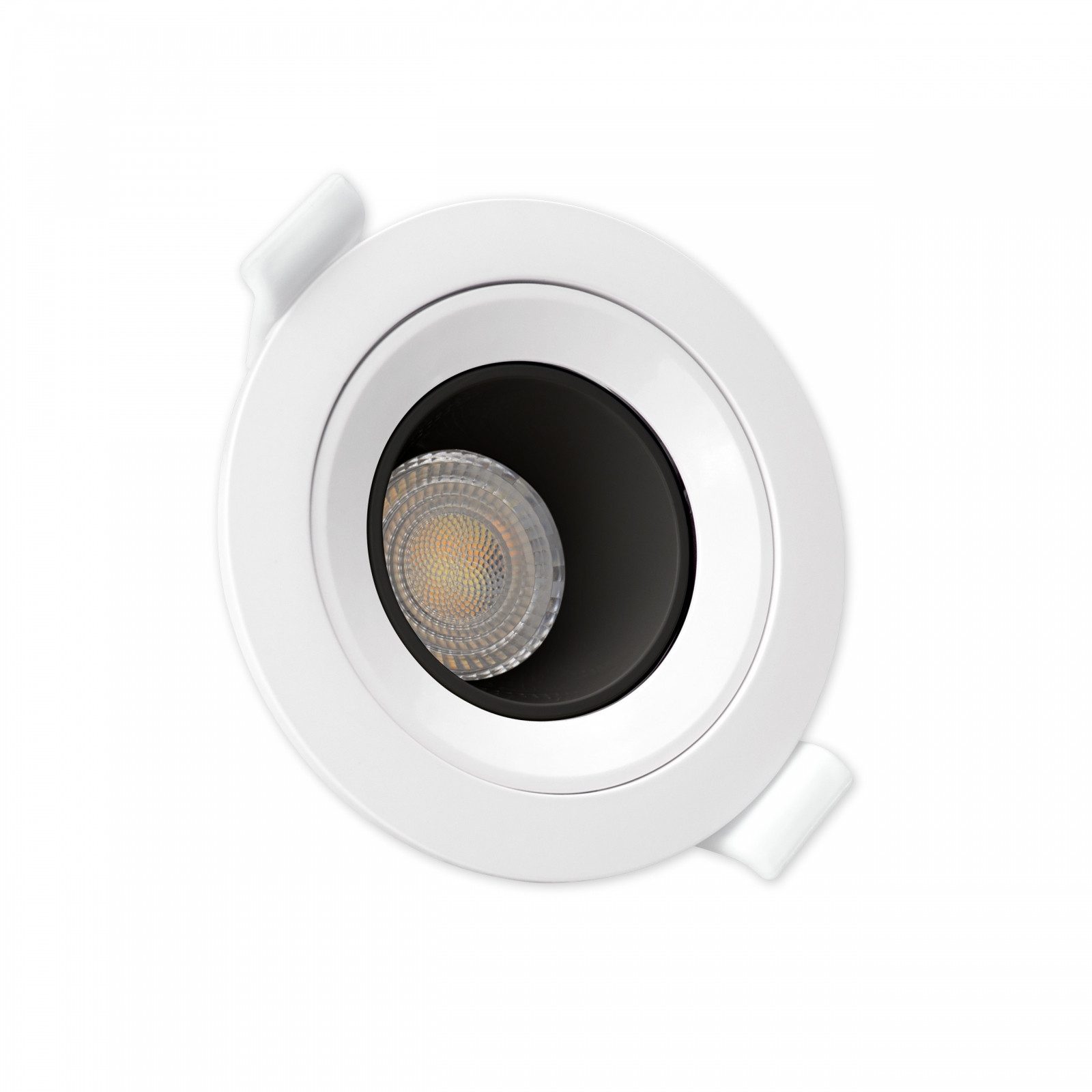SpectrumLED LED Einbaustrahler LED GU10 Einbaustrahler max. 6W Ø86mm rund schwarz IP20 schwenkbar, MAX 6W