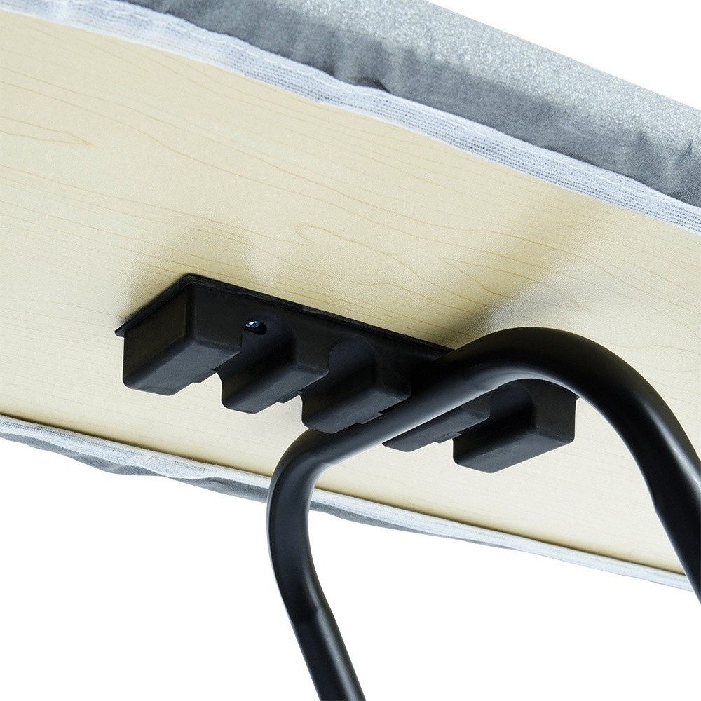 Vilde Bügelbrett Grau mit Bügeleisenablage und 4-fach höhenverstellbar, Bügelfläche 30.5x90.5 cm, zusammenklappbar, waschbar, stabil, ausziehbar – Bild 5 von 5