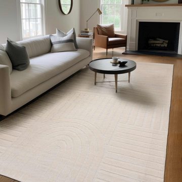 Designteppich Teppich Japandi & Boho Stil Geometrisch 3D Effekt, Mazovia, 80 x 150 cm