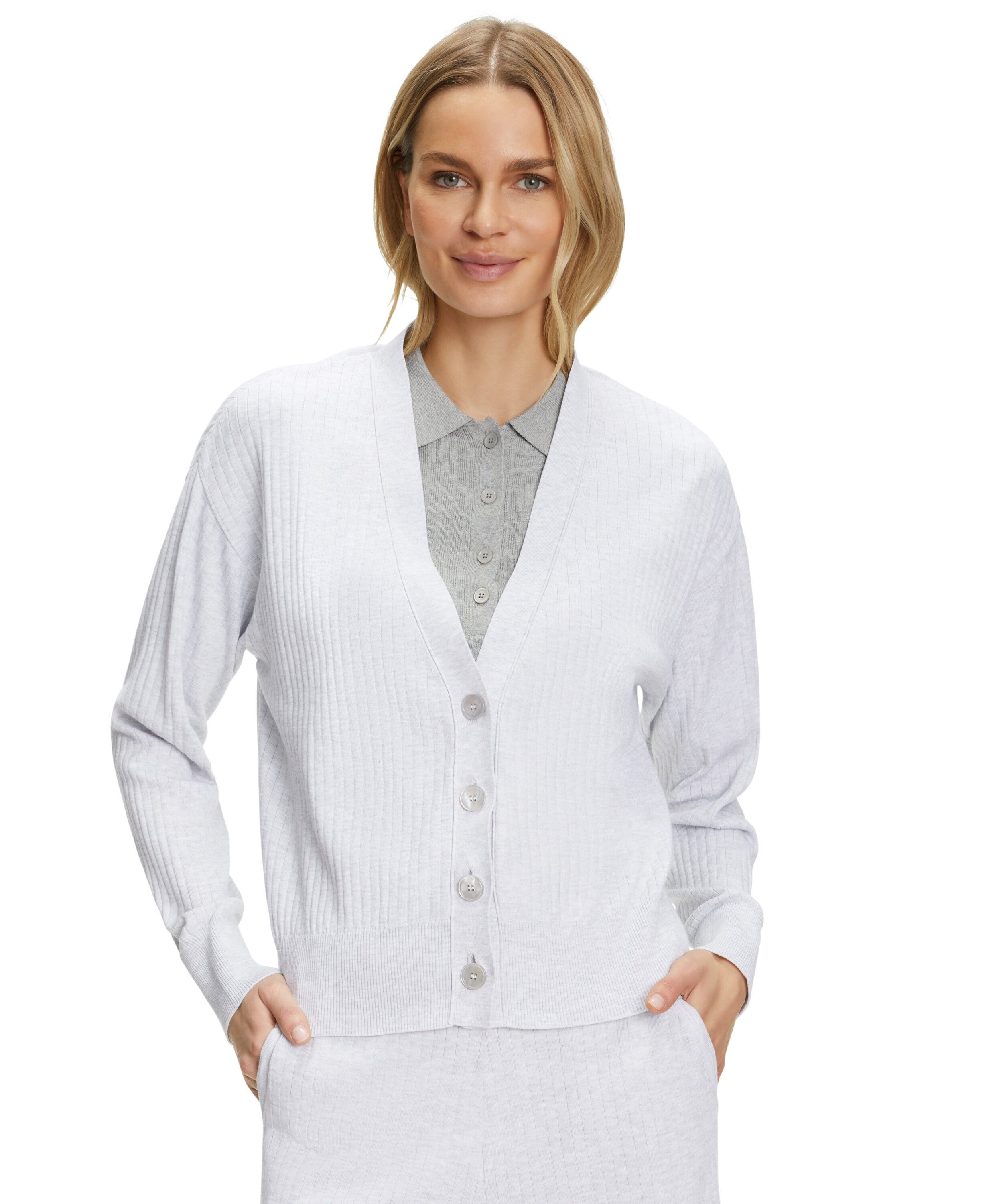 FALKE Strickjacke (1-tlg) aus leichter Baumwollmischung