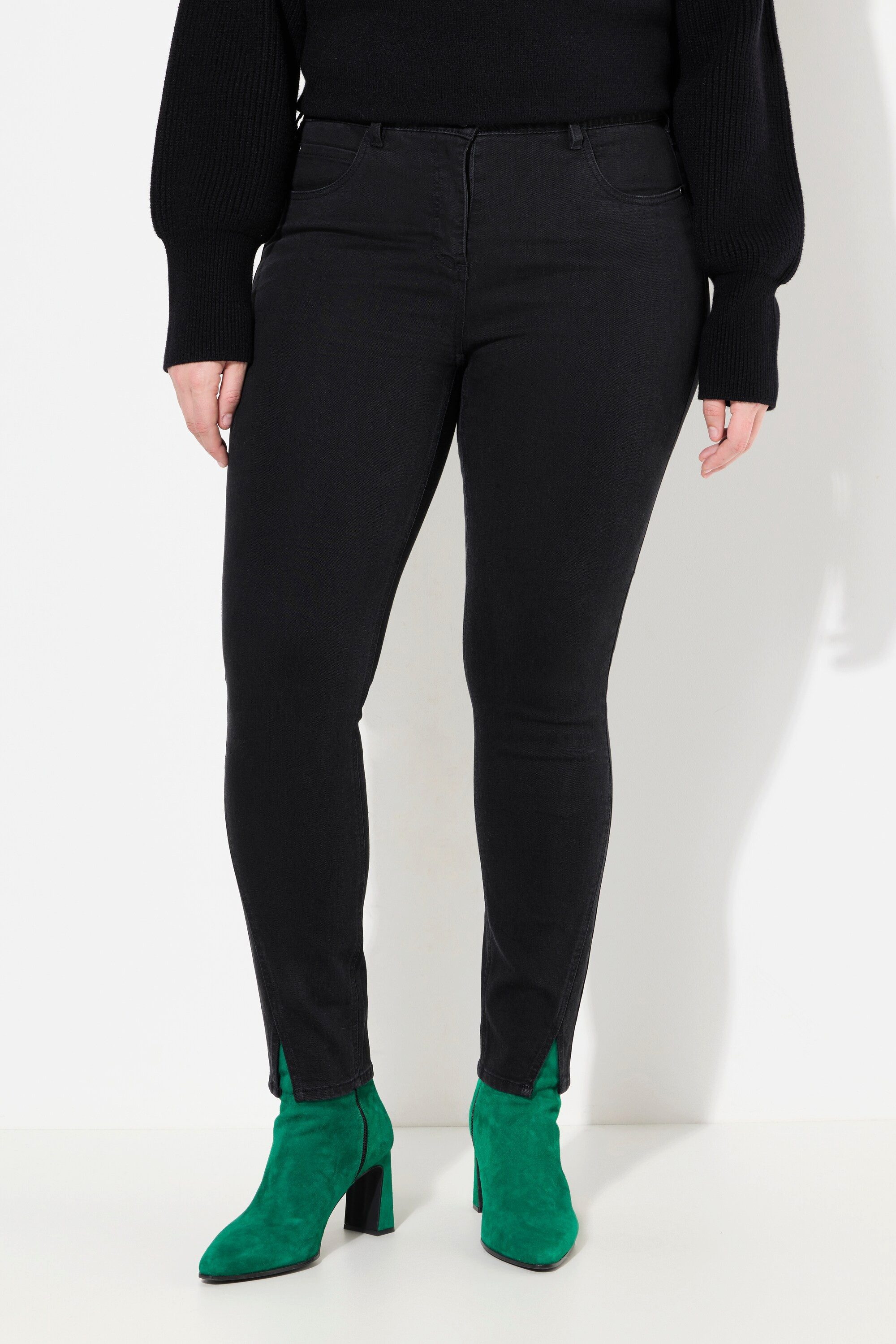 5-Pocket-Jeans Jeans Sarah schmales Bein Stretchdenim Saumschlitz